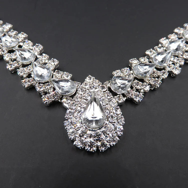 Conjunto de Brincos e Colar para Noiva Acessórios de Casamento Joias para Noivas com Pingente Estilo Gota Aliexpress Elegância para o Grande Dia — foto 3
