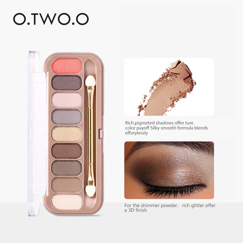 Rose gold 9-color pearlescent eyeshadow palette. Matte finish, durable, waterproof, and easy to apply for a stunning eye — photo 1