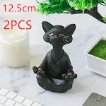 Enfeite de resina de gato preto meditando. Decoração zen para casa, promove relaxamento e tranquilidade, ideal para meditação e bem-estar. — foto 9