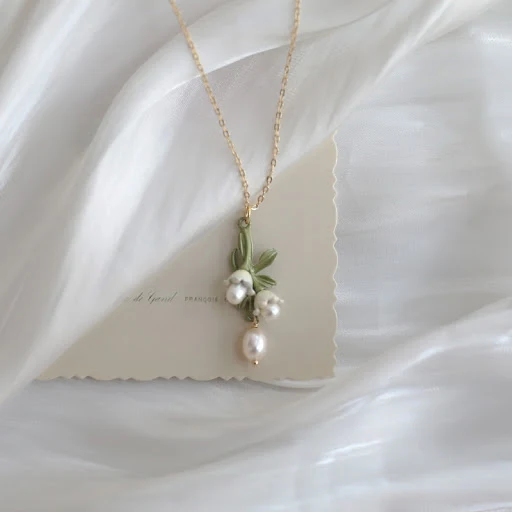 Title 5, Natuurlijke Zoetwaterparel Retro Franse Ketting...