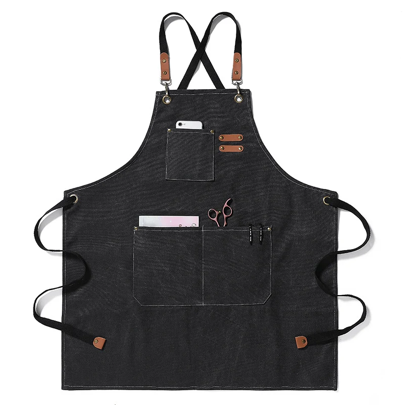 Title 2, Thickened Canvas Jean Apron for Home, Barista, ...