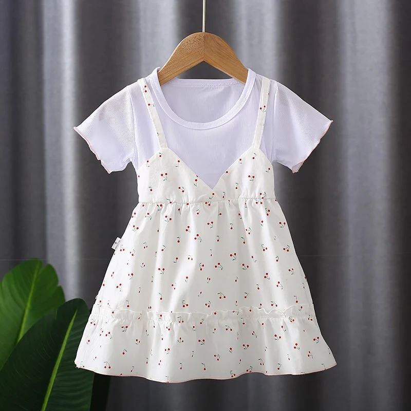 Title 2, Vestido infantil de verão, estilo fashion, gola...