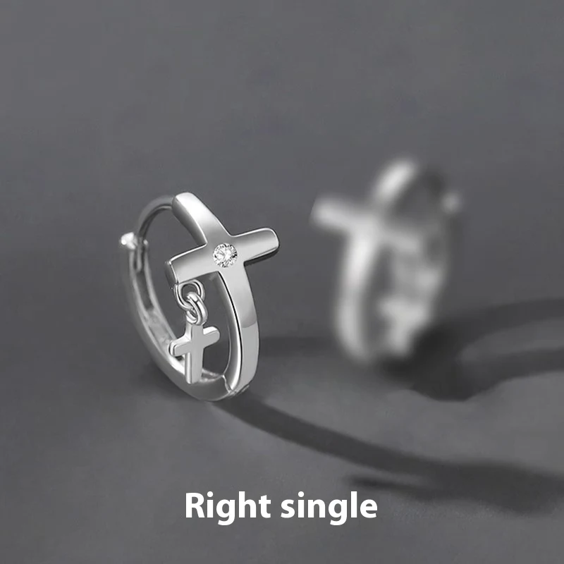 Brincos masculinos American Personality Double Cross Niche Design, design exclusivo para um visual marcante e diferenciado. — foto 1