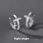 Brincos masculinos American Personality Double Cross Niche Design, design exclusivo para um visual marcante e diferenciado. — foto 1