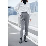 MOMO Foam pants, flattering retro style, new chic lattice nine pants, radish-cut suit trousers, offering a modern and st — photo 6