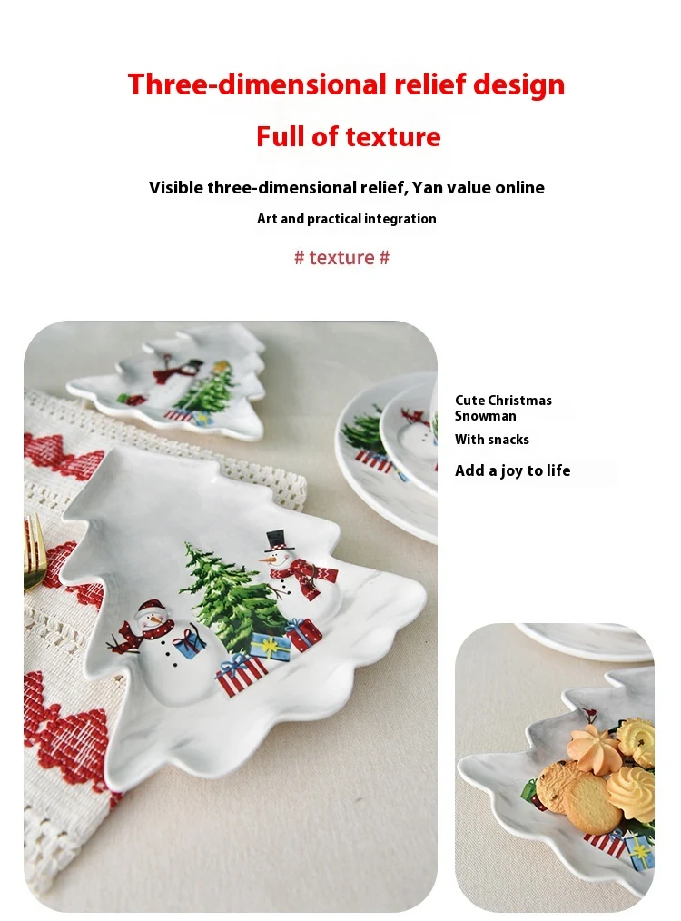 Title 6, Nordic Rural Snowman Christmas Tree Tray Perfec...