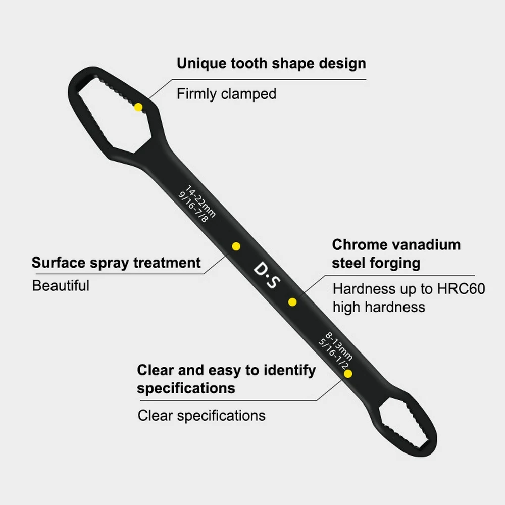 Torx Wrench Double-Head Self-Tightening Adjustable for Glasses 8-22mm Board Two-End Special-Shaped Multi-Purpose Multito — photo 4