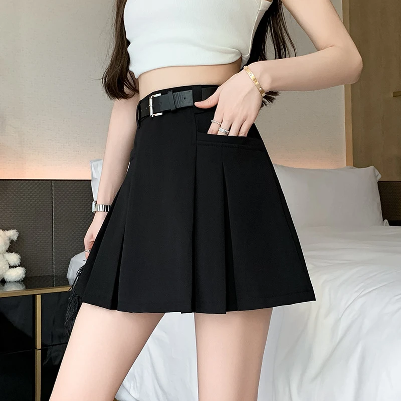 Saia feminina de cintura alta anti-exposição, perfeita para evitar imprevistos. Conforto e segurança em um design elegante para diversas ocasiões. — foto 6