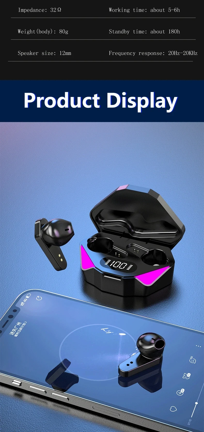 Title 2, X15 TWS Earphones Bluetooth Wireless Without Bo...
