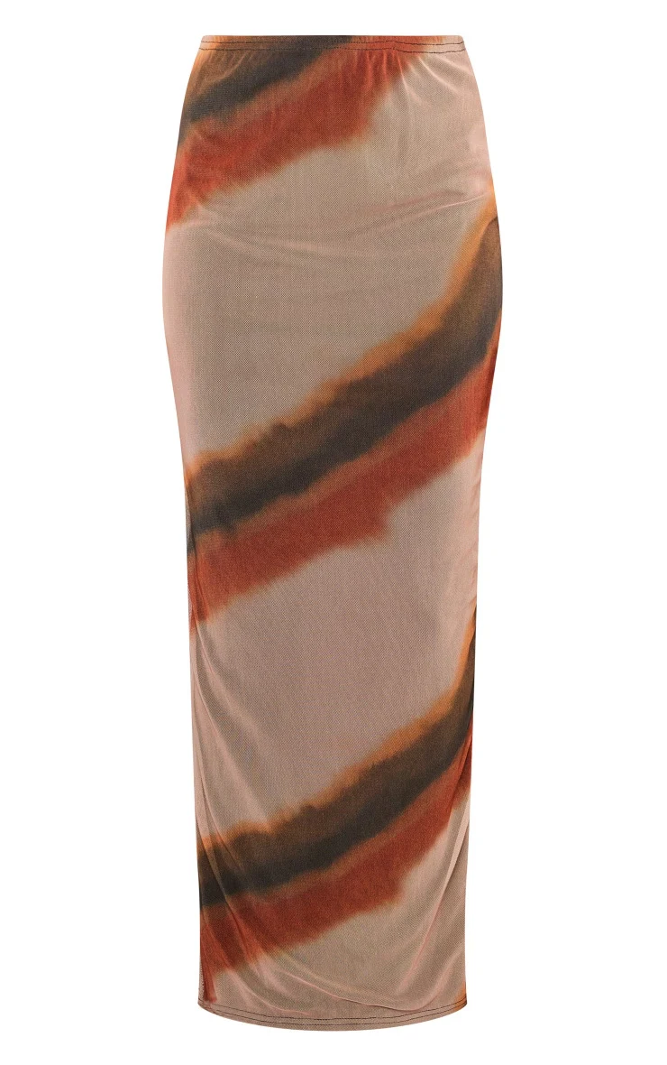 Women's Fashionable Green Gradient Print Skirt. Stylish, versatile and comfortable, perfect for a modern and fresh look. — photo 2