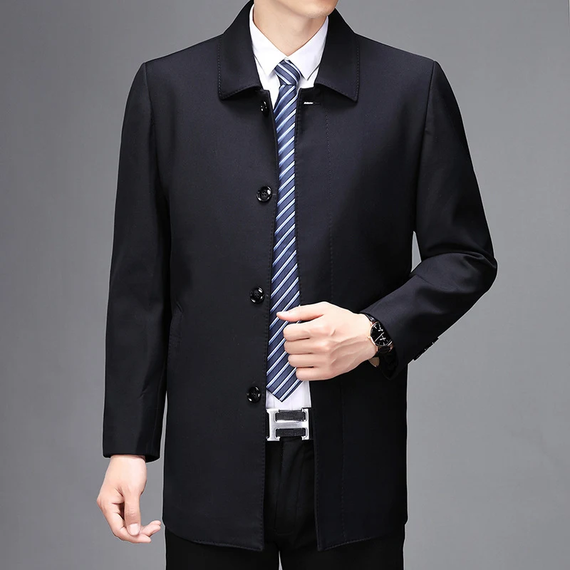 Title 4, Mid-length trench coat business casual jacket, ...