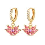 Brincos de ouro K redondos e quadrados de borboleta nova em prata 925 com banho de cobre branco, elegantes e perfeitos para o dia a dia. — foto 2