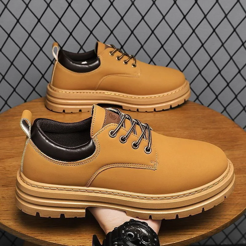 Autumn New Breathable Martin Men's Platform Leather Shoes Casual Boots Comfortable and stylish footwear for everyday wea — photo 6