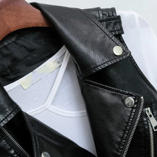 Title 2, Womens Short Vest PU Sleeveless Leather Vest