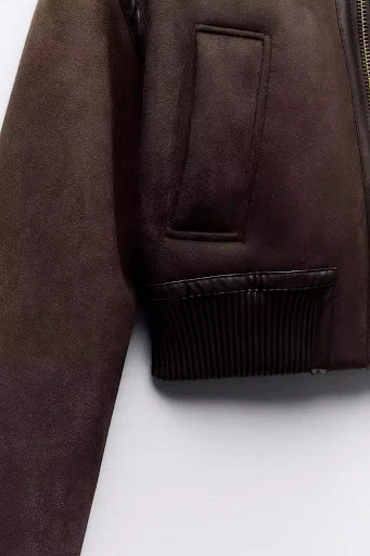 Title 6, Womens short leather and fur double-sided cott...