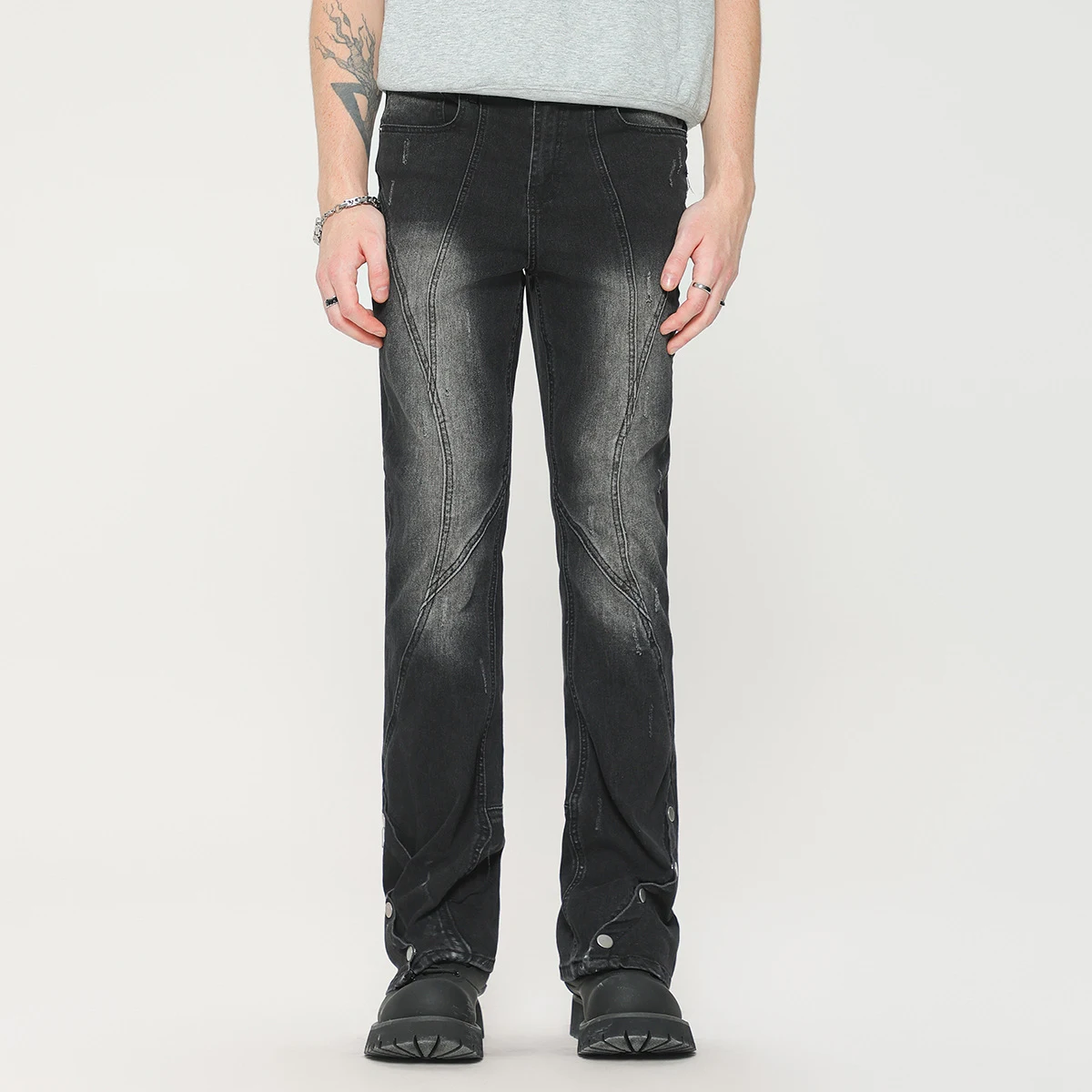 Men's Fashion Personalized Washed Slim Jeans Stylish Slim Fit Comfortable Denim Unique Design Your Perfect Jeans — photo 2