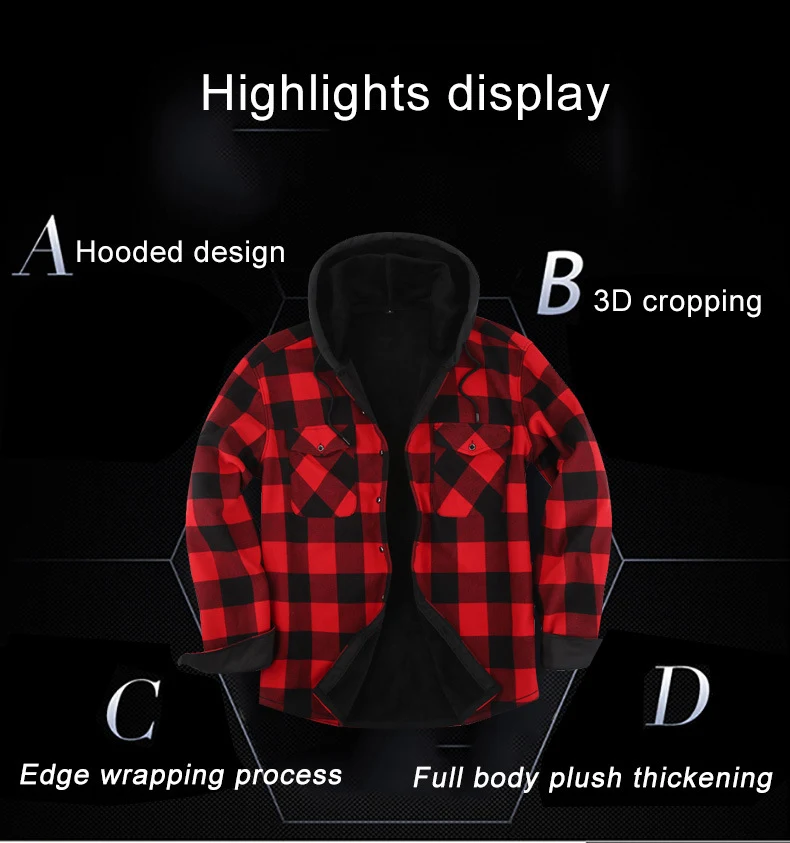 Warm Plaid Shirt Winter Fleece-lined Thickened Warm Shirt for Men. Stay cozy and comfortable all winter long in this war — photo 8