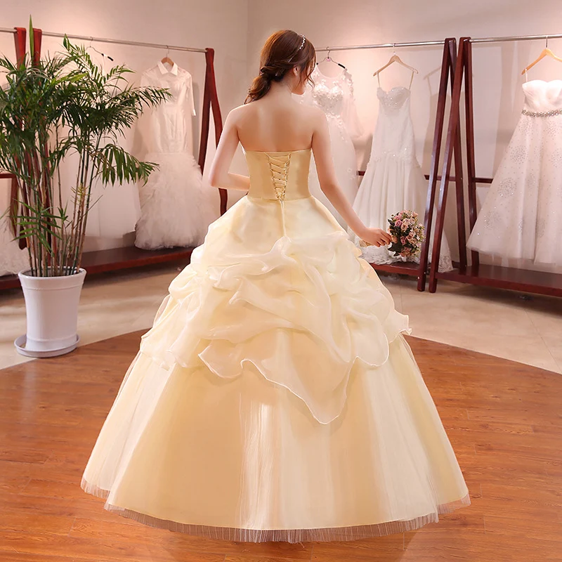 Abito da sposa coreano principessa bustier sottile. Perfetto per un matrimonio elegante, valorizza la silhouette con un design moderno. — foto 5