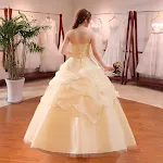 Abito da sposa coreano principessa bustier sottile. Perfetto per un matrimonio elegante, valorizza la silhouette con un design moderno. — foto 5