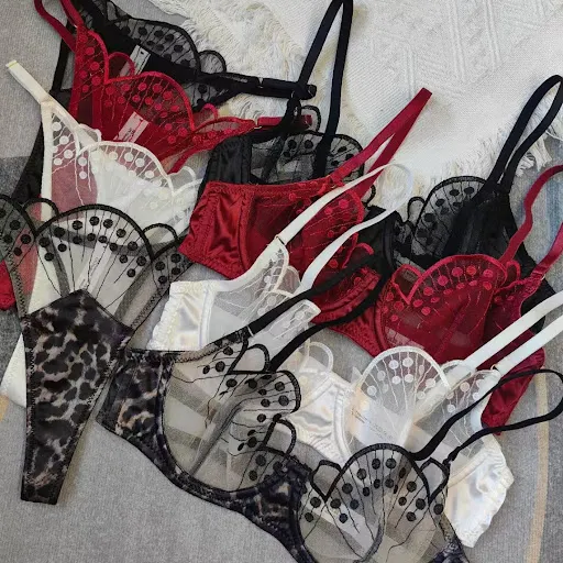 Title 12, Conjunto de lingerie sexy com sutiã de renda ul...