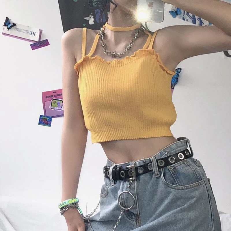 Tube Top Camisole Little Girl Wears Niche French White Lace Top In Summer — photo 6