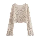 Women's European and American style all-match loose round neck long sleeve top, comfortable and versatile for everyday w — photo 16