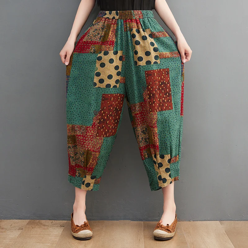 Title 1, Womens Cotton and Linen Casual Plus Size Print...