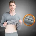 Conjunto de roupa íntima térmica grossa e aveludada masculina. Mantenha-se aquecido com este traje de inverno macio, confortável e quentinho. — foto 3