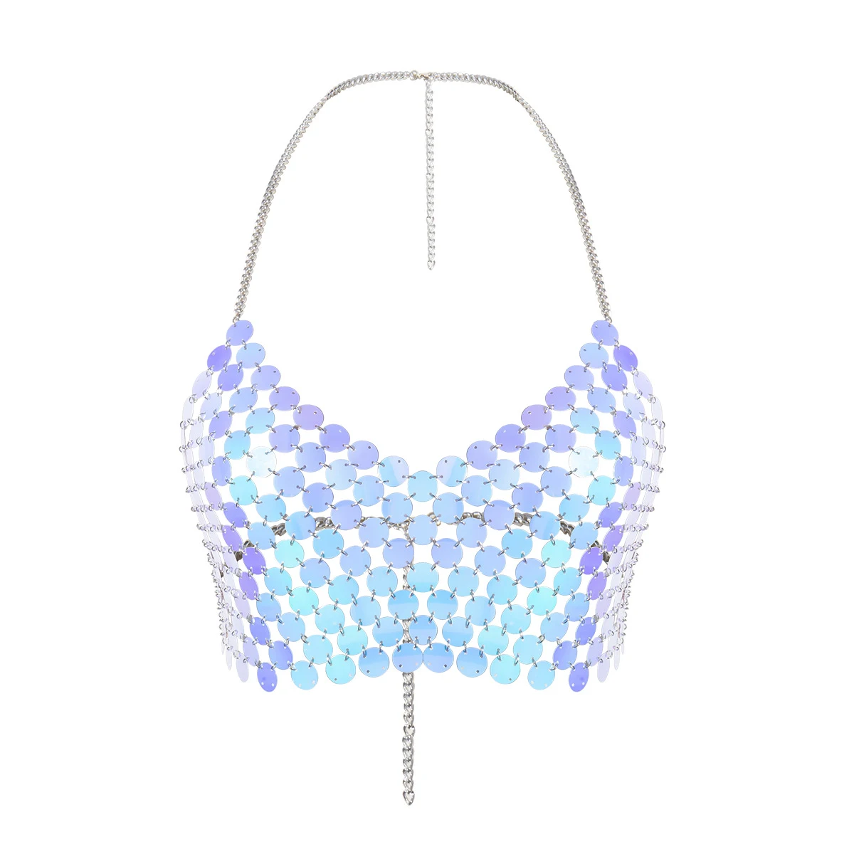 European and American Cross-border Jewelry, Simple Round Clothing Chain, Sexy Nightclub Style Geometric Sequin Embellish — photo 2