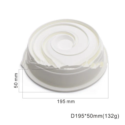 Title 5, Round Ripple Cake Silicone Mould Sawarin Cake M...