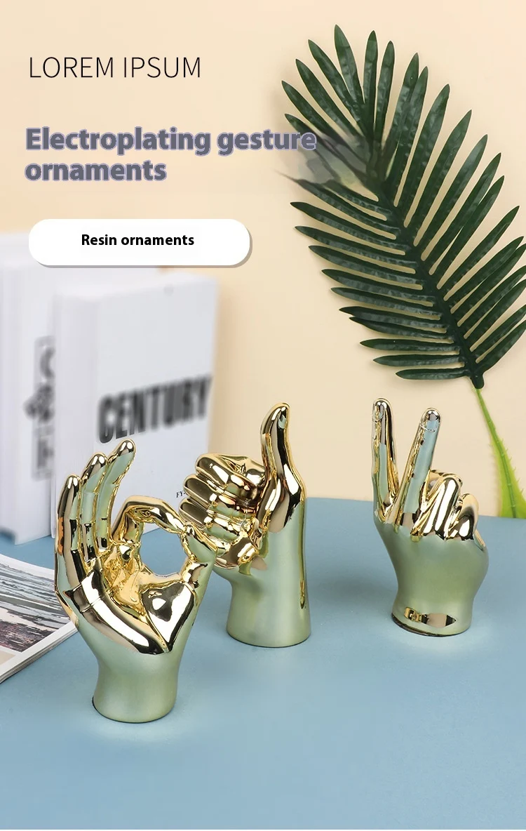 Title 3, Decorative Resin Gesture Fine Ornaments for Hom...