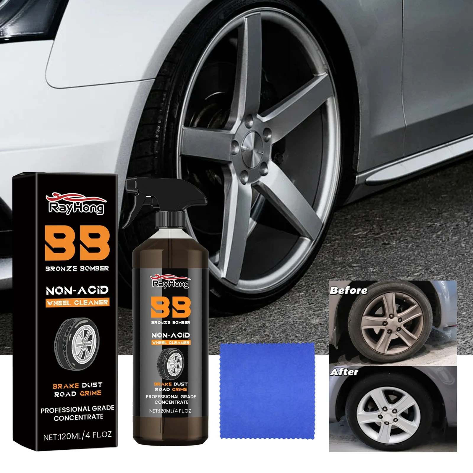 Title 2, Car Tire Cleaner Restores tire shine, removes g...