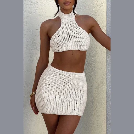 Title 13, Womens Halter Lace-up Vest Knitted Hollow Suit...