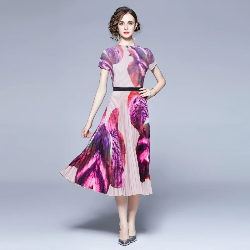 Printed Pleated Fashion Suit Two-piece Set — photo 1