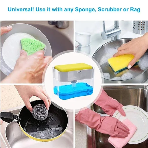 Title 9, Dish brush with a built-in press and pot. Makes...
