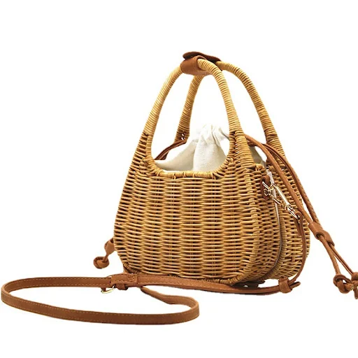 Title 5, Ladies Fashion New Rattan Straw Bag Handheld, a...