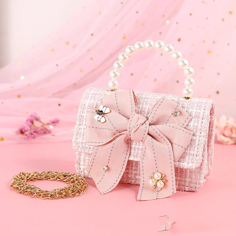 Nova Bolsa Diagonal de Ombro Único com Laço Colorido, Pérola e Portátil, Leve Seus Itens Essenciais com Estilo e Elegância — foto 2