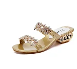 Sandali Bassi con Tacco a Blocco e Fibbia con Strass Donna Comodi ed Eleganti Perfetti per Ogni Outfit Versatili e di Tendenza — foto 1