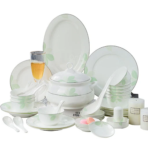 Title 6, Porcelain Tableware Set Bone China Bowls and Di...