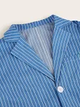 Blazer casual fino listrado solto de algodão e linho para homem, perfeito para um visual leve e arejado. Conforto e estilo. — foto 6
