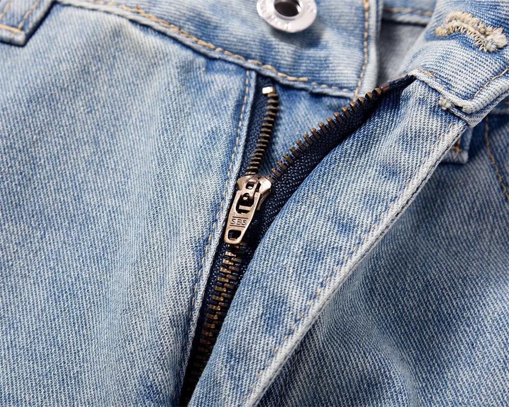Men's Ripped Washed White Denim Trousers. Modern, comfortable, and stylish. Perfect for a casual and trendy look. Versat — photo 8