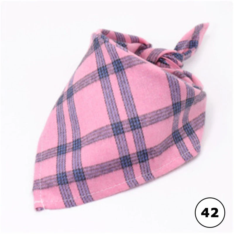 Title 43, Dog and Cat Bandanas Plaid Cotton Bandanas Wash...