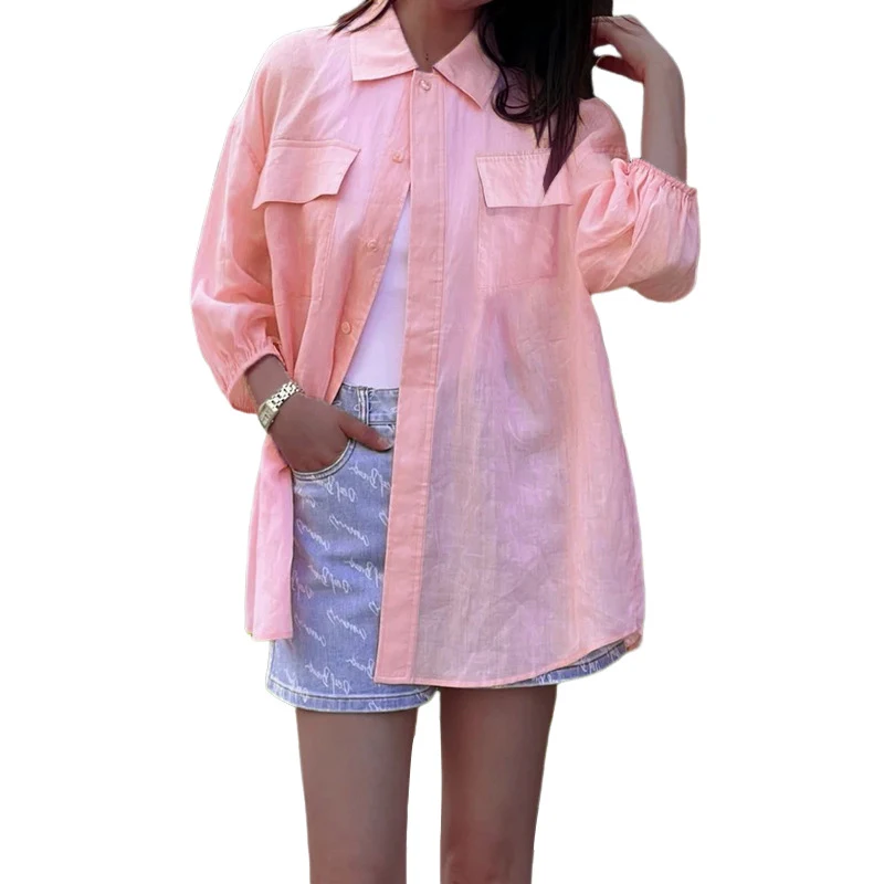 Title 10, Fashion Personality Solid Color Long Sleeve Loo...