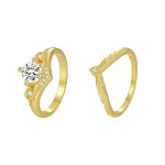 Golden Zircon Double Ring
