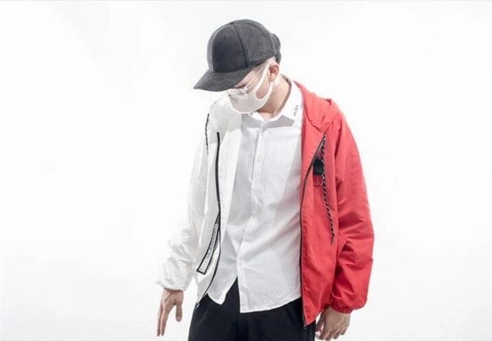 Title 3, Mens hooded jacket, loose coat designed for co...