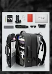 Mochila masculina expansível de 17,3 polegadas, multifuncional, grande capacidade para viagens de negócios e trabalho com compartimento para laptop. — foto 5