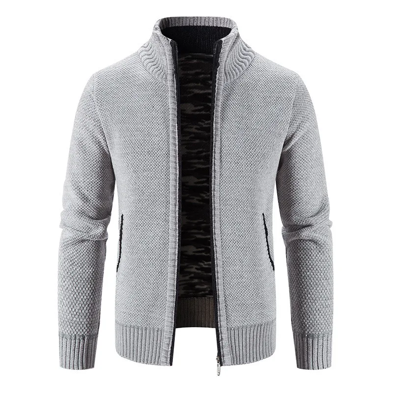 Men's Jacket Knitwear Autumn and Winter Fleece Lined Padded Warm Keeping Cardigan. Stay warm and comfortable in this ess — photo 16