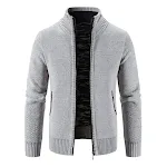 Men's Jacket Knitwear Autumn and Winter Fleece Lined Padded Warm Keeping Cardigan. Stay warm and comfortable in this ess — photo 16