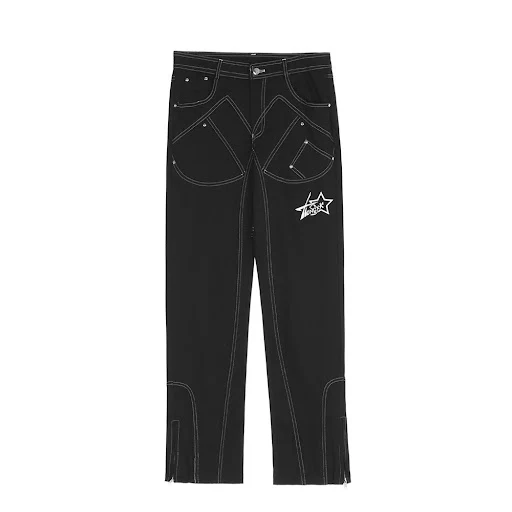 Title 8, Street Fashion Slit Trousers Casual Straight Pa...