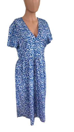 Title 7, Womens Printed Pocket Bohemian V-neck Dress